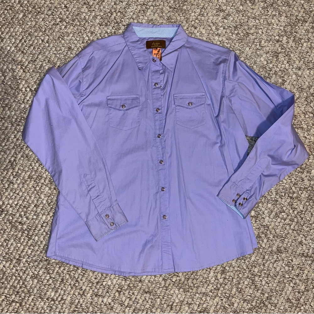Aura by Wrangler Women's Purple/Lavender Pearl Snap Shirt